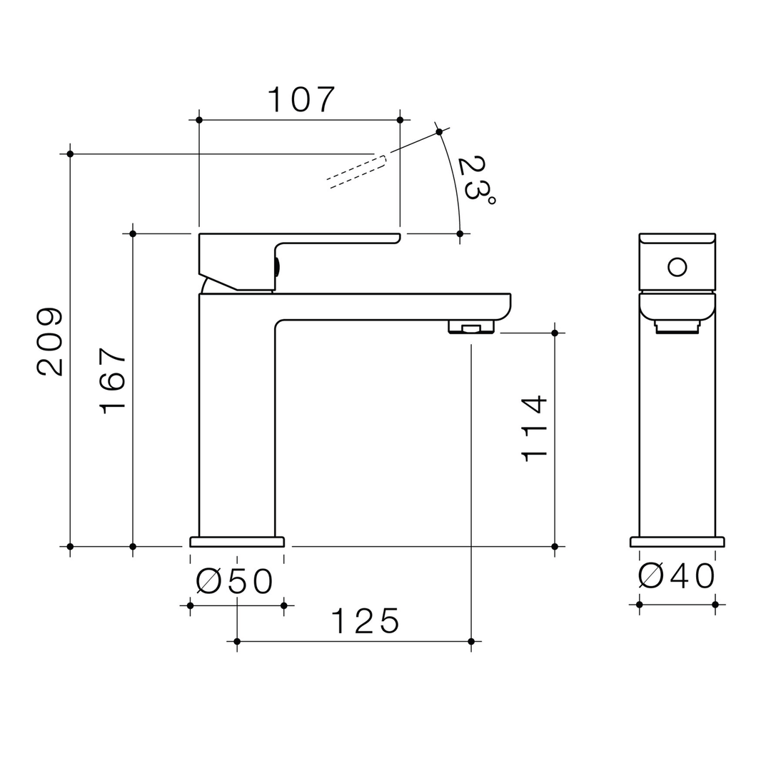 Luna Square Short Basin Mixer