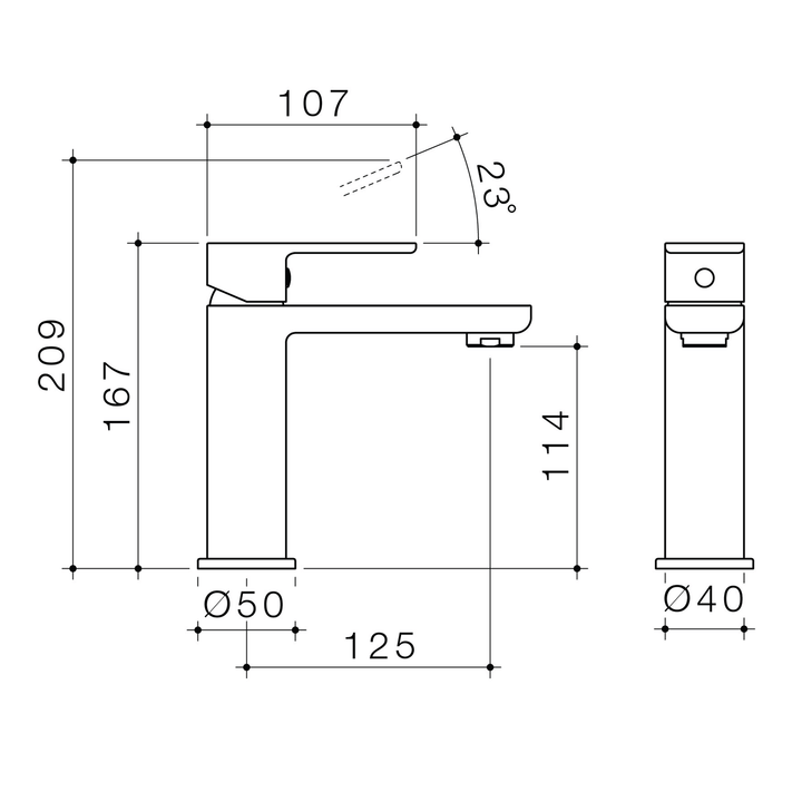 Luna Square Short Basin Mixer