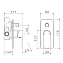 Luna Square Diverter Wall Mixer