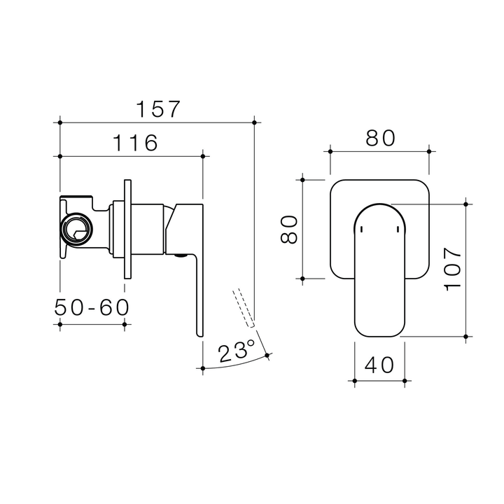 Luna Square Wall Mixer