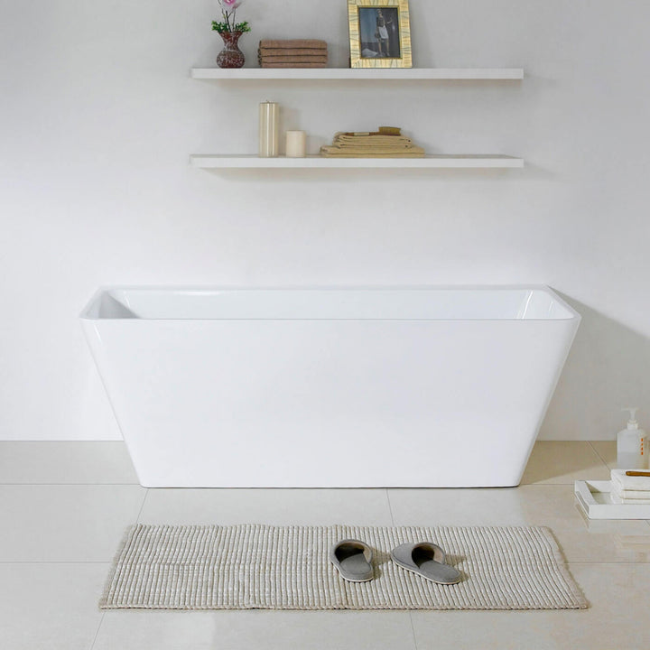 Lune Square Freestanding Back to Wall Bathtub 1575-1700mm