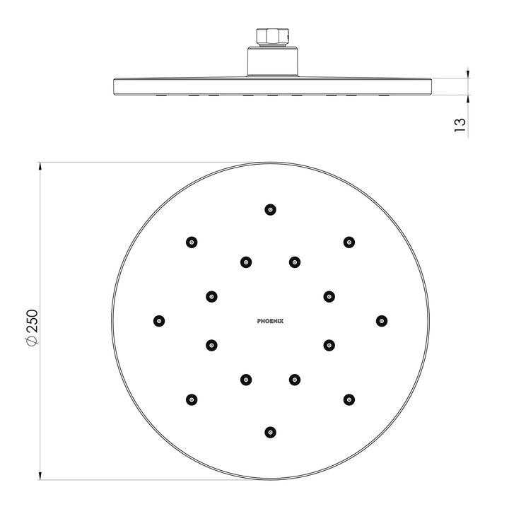 Ormond LuxeXP Shower Head Rose 250mm