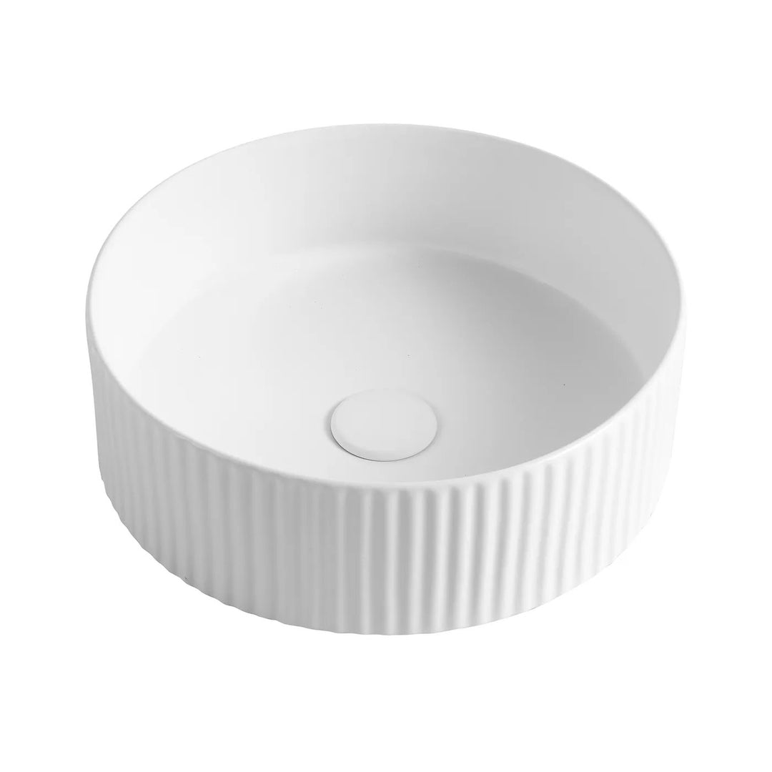 Marlo Fluted Above Counter Round Basin 400mm