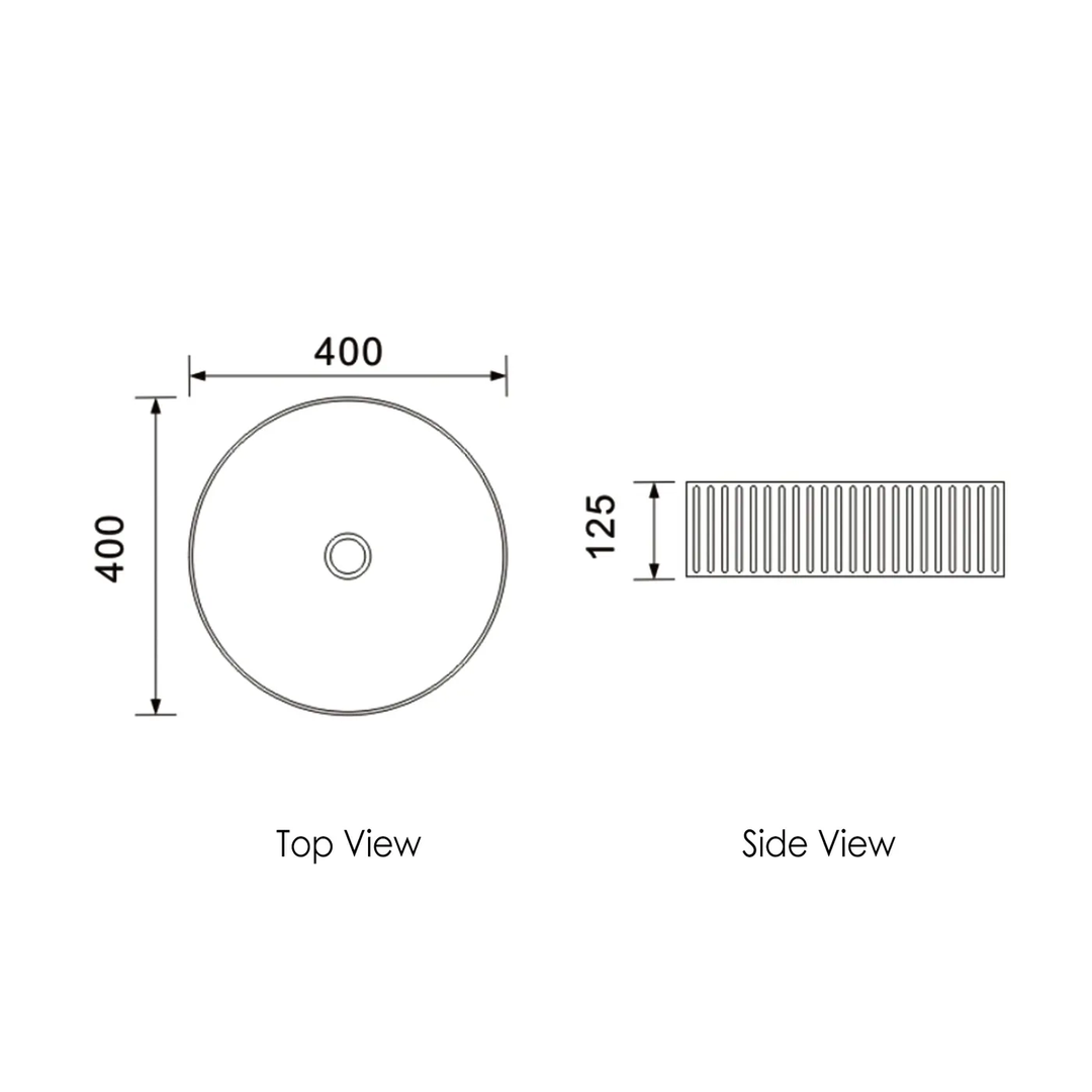 Marlo Fluted Above Counter Round Basin 400mm