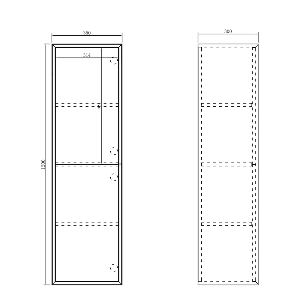 Noosa Tall Boy Storage Cabinet 1200mm