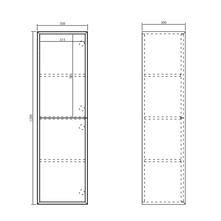 Noosa Tall Boy Storage Cabinet 1200mm