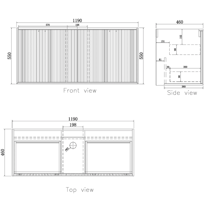 Marlo Fluted Wave Soft Close Wall Hung Vanity (600-1500mm)