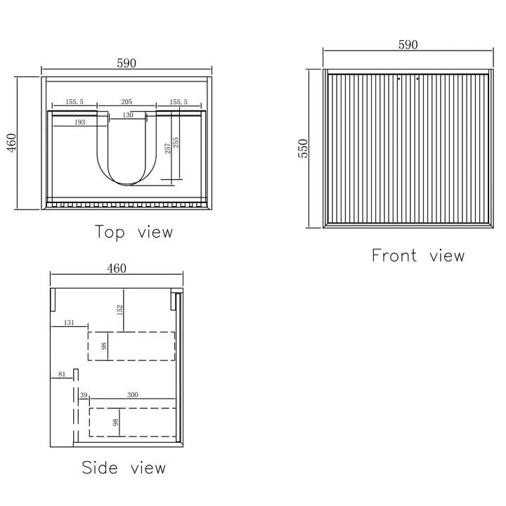 Marlo Fluted Wave Soft Close Wall Hung Vanity (600-1500mm)