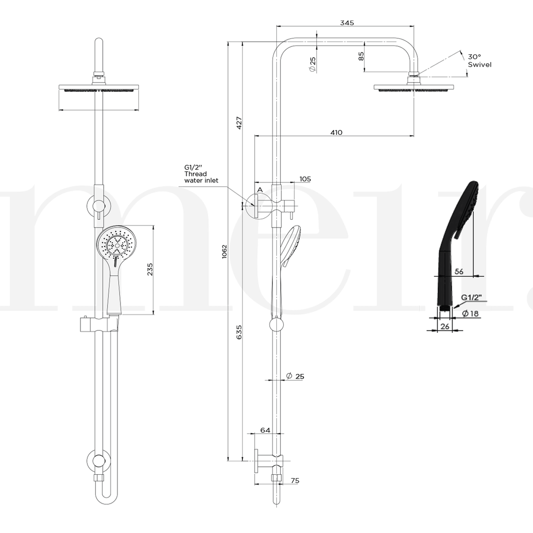 Meir Dual Combination Shower Rail