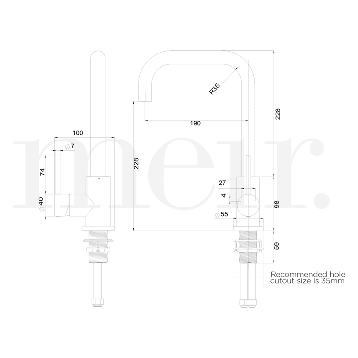 Meir Flat Top Gooseneck Sink Mixer