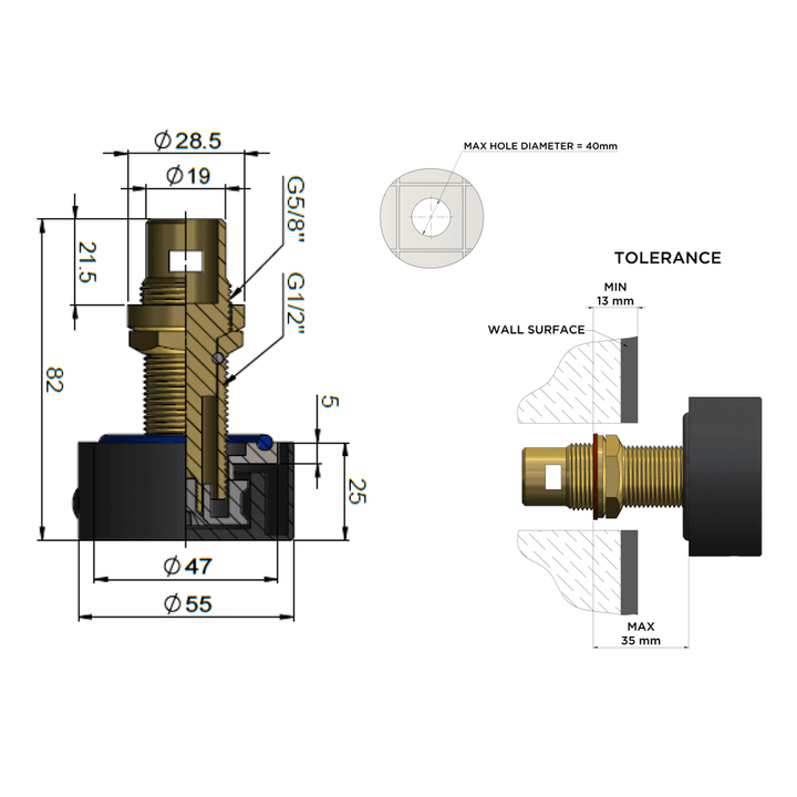 Meir Circular Wall Top Assembly