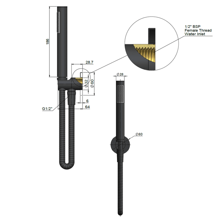 Meir Slim Handset Shower Head