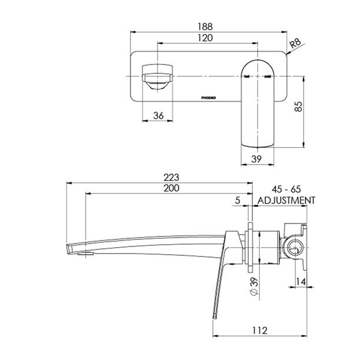 Mekko SwitchMix Wall Mixer Set 200mm