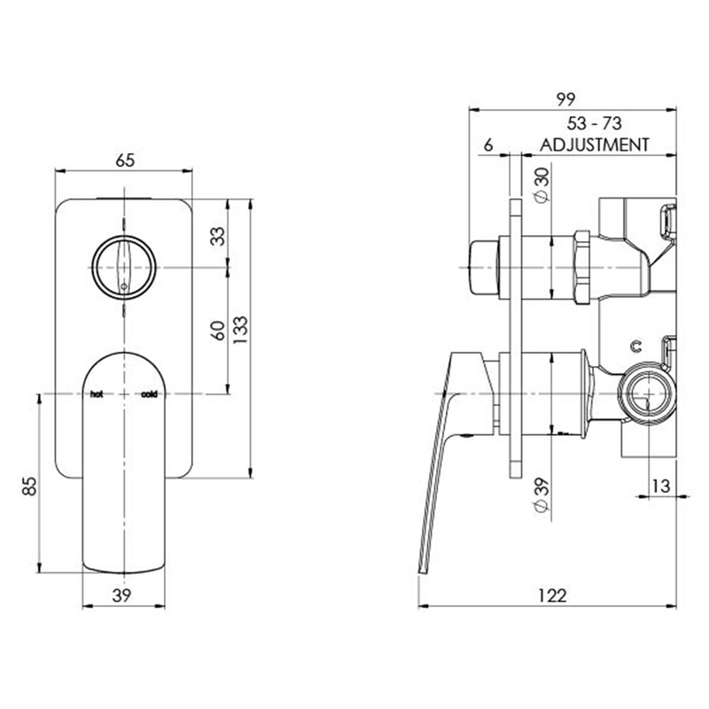 Mekko SwitchMix Diverter Wall Mixer