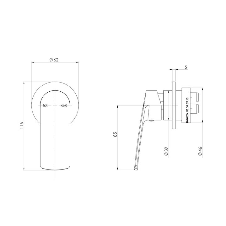 Mekko Round SwitchMix Wall Mixer