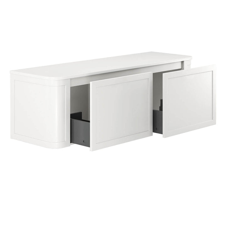 Mila Hamptons Curved Satin White Wall Hung Vanity (750-1500mm)