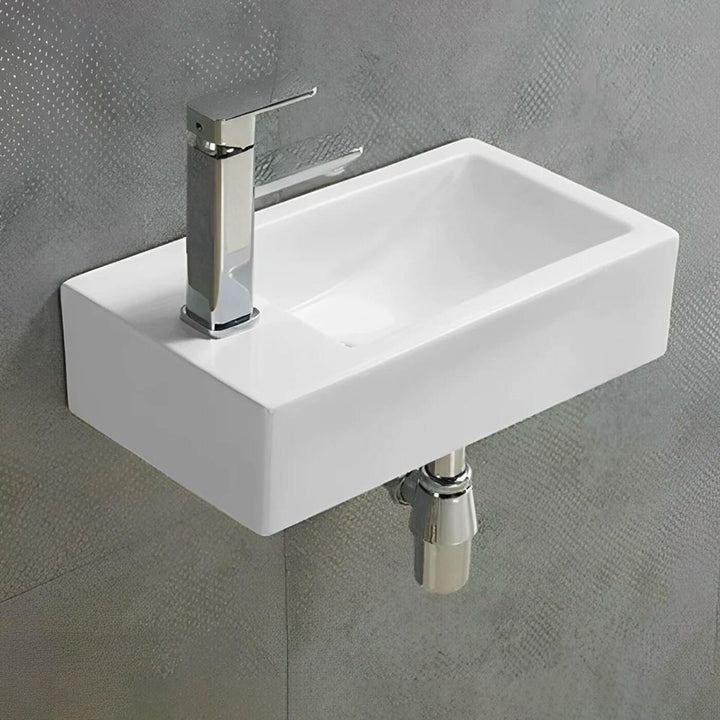 Mini Wall Hung Ceramic Basin with Taphole 455x250mm