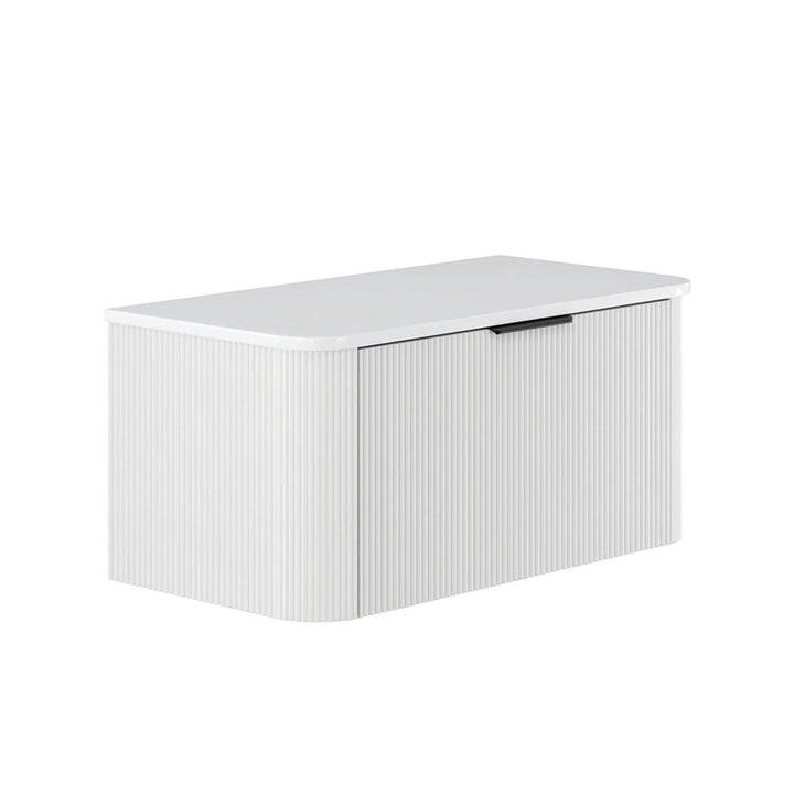 Minka Curved Fluted Matte White Wall Hung Vanity (750-1500mm)