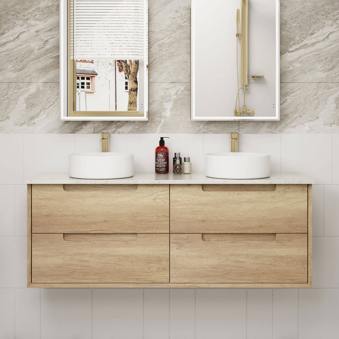 Moreno Timber Grain Wall Hung Vanity (600-1500mm)