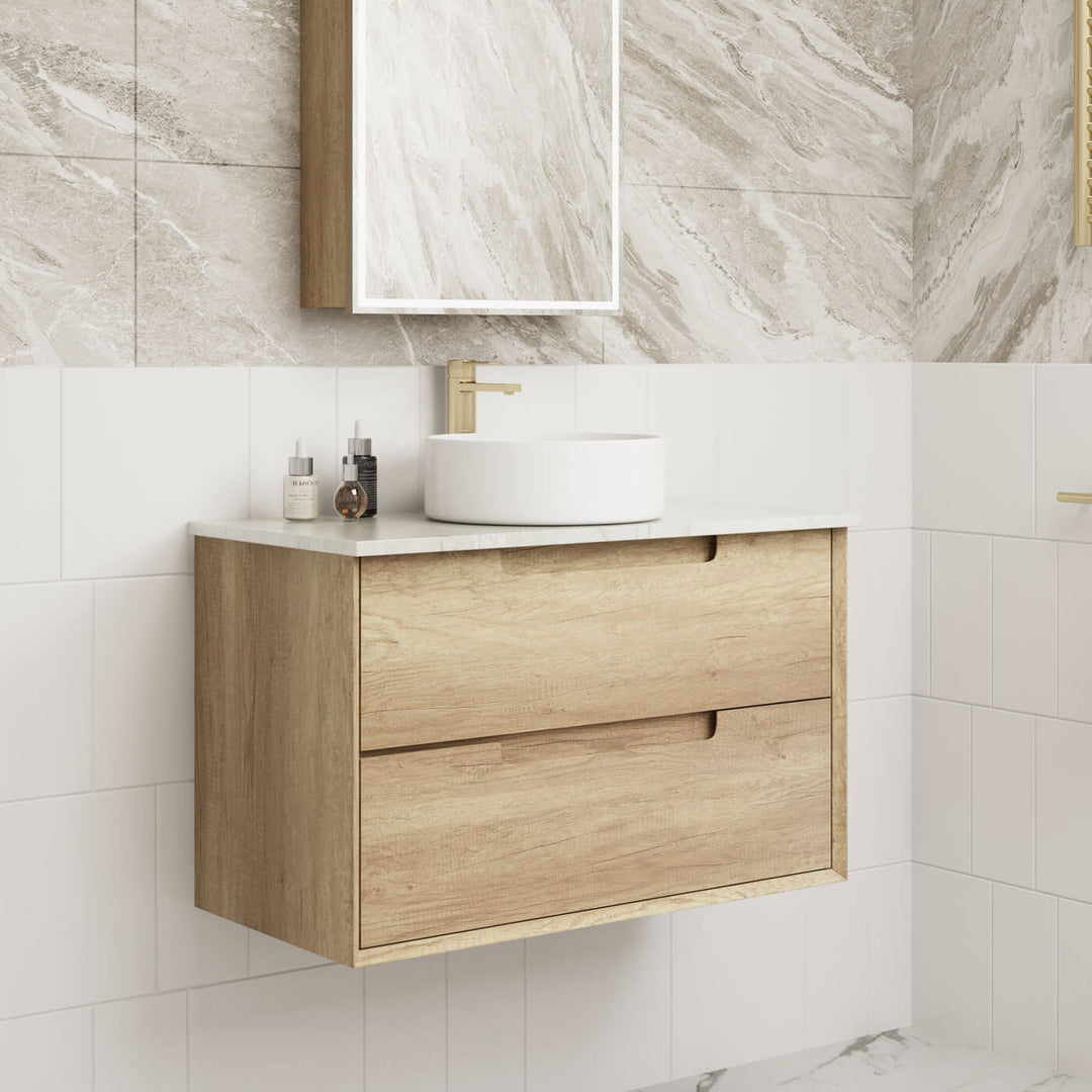 Moreno Timber Grain Wall Hung Vanity (600-1500mm)