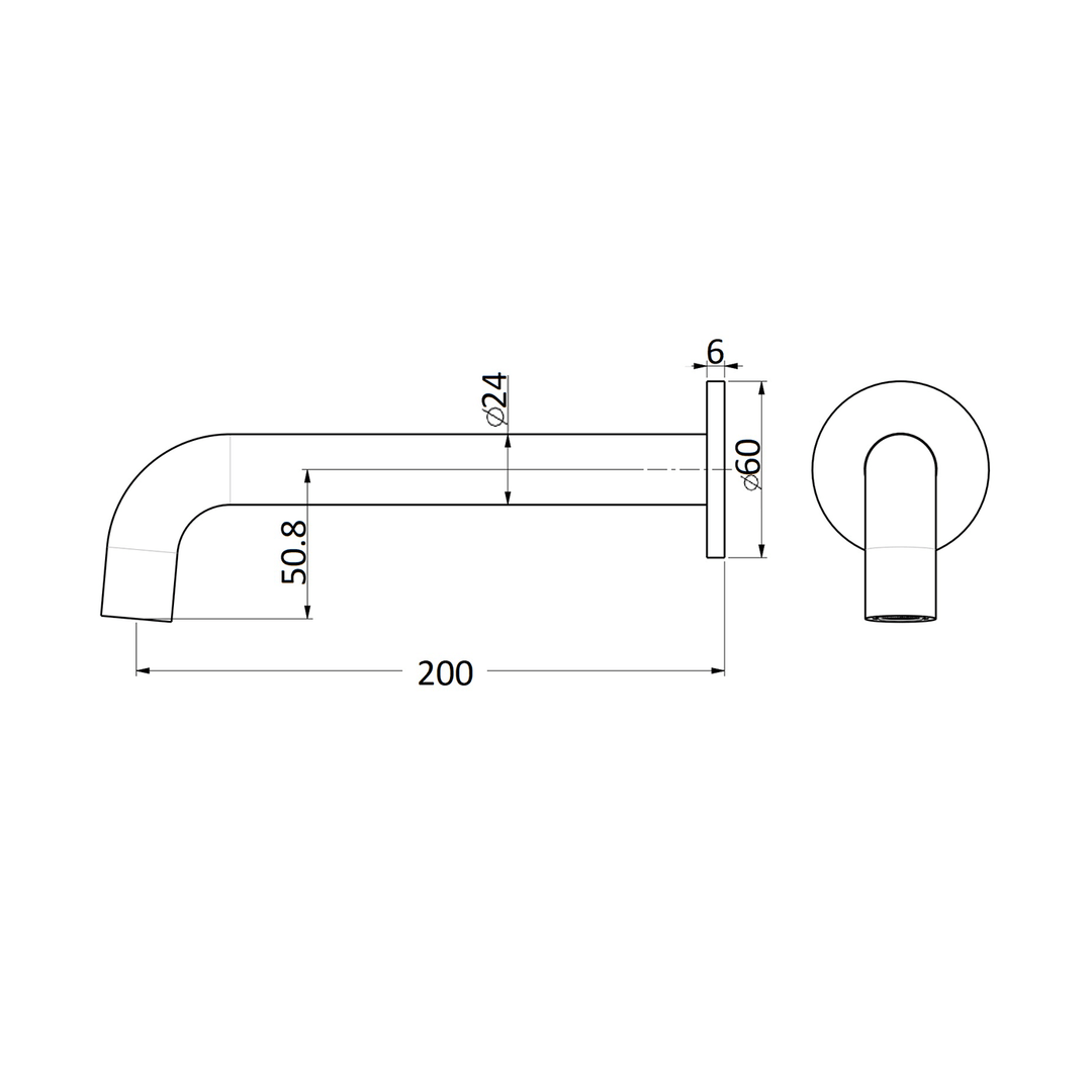 Morgan Round Curved Spout 200mm