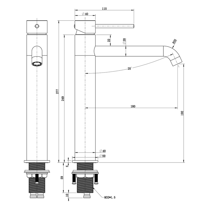 Morgan Curved Tall Basin Mixer