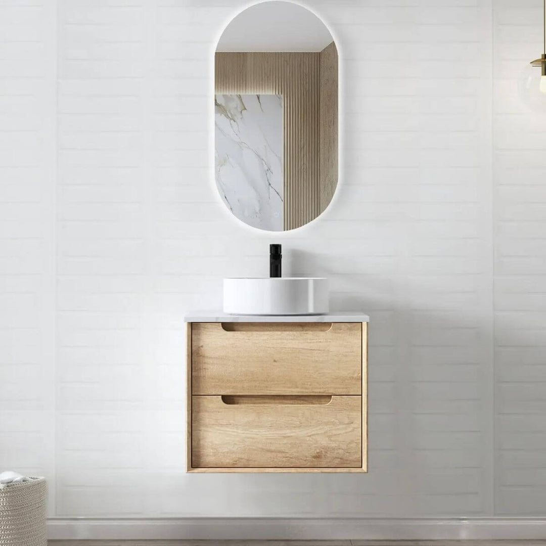 Byron Natural Oak Soft Close Wall Hung Vanity (600-1500mm)