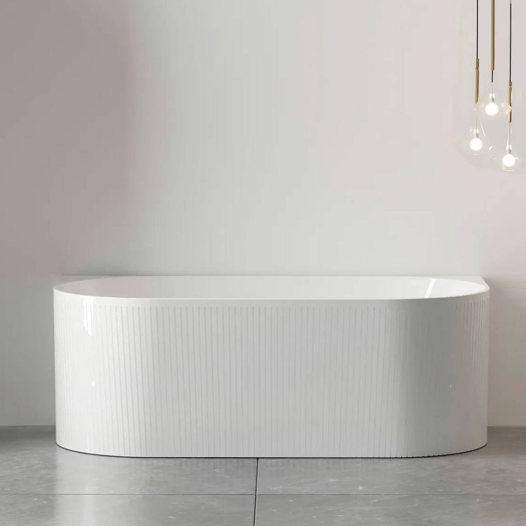 Noosa Fluted Back to Wall Bathtub 1500-1700mm