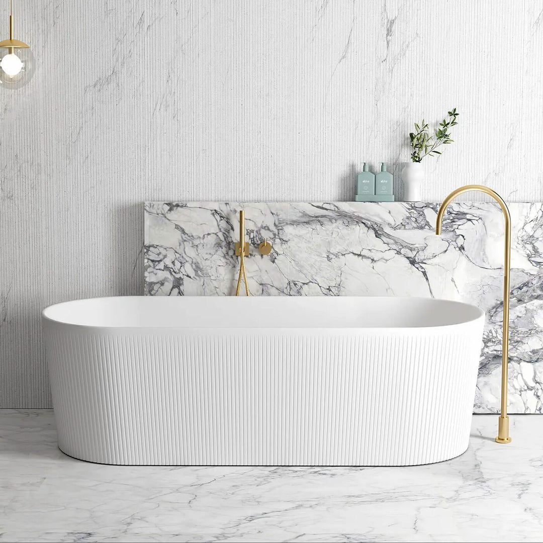 Noosa Fluted Freestanding Oval Bathtub 1500-1700mm