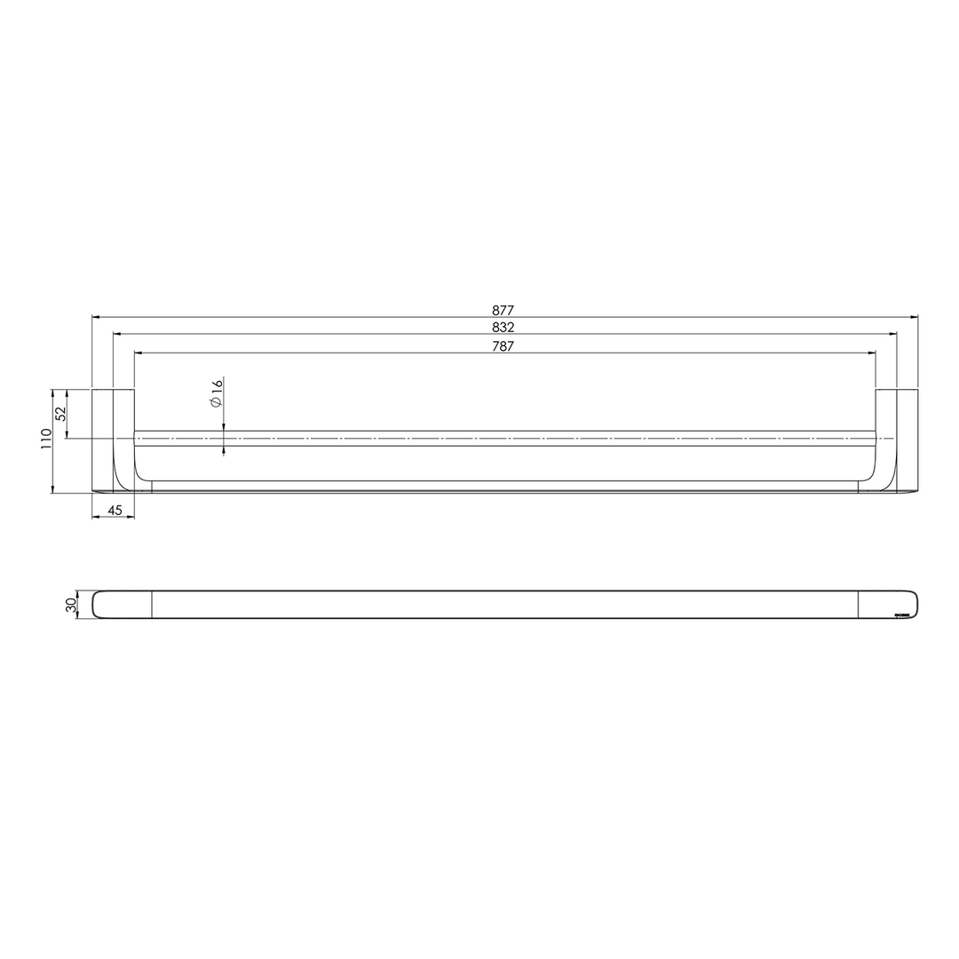 Nuage Double Towel Rail 600-800mm