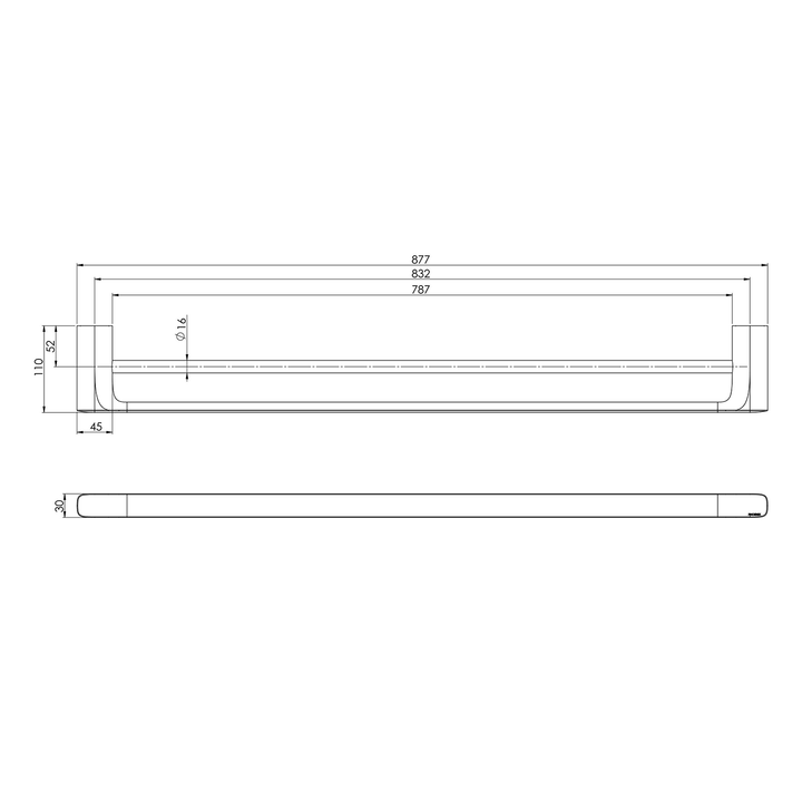 Nuage Double Towel Rail 600-800mm