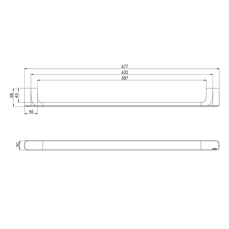 Nuage Single Towel Rail 600-800mm