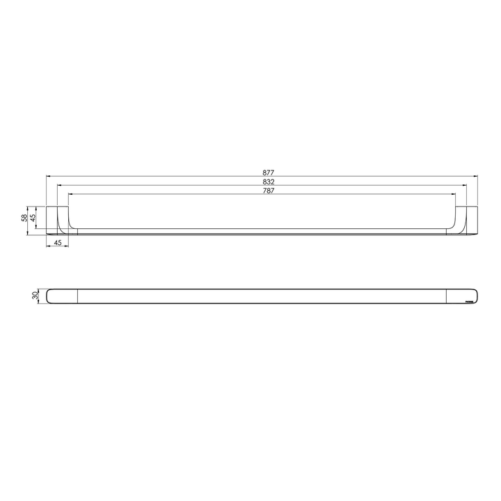 Nuage Single Towel Rail 600-800mm