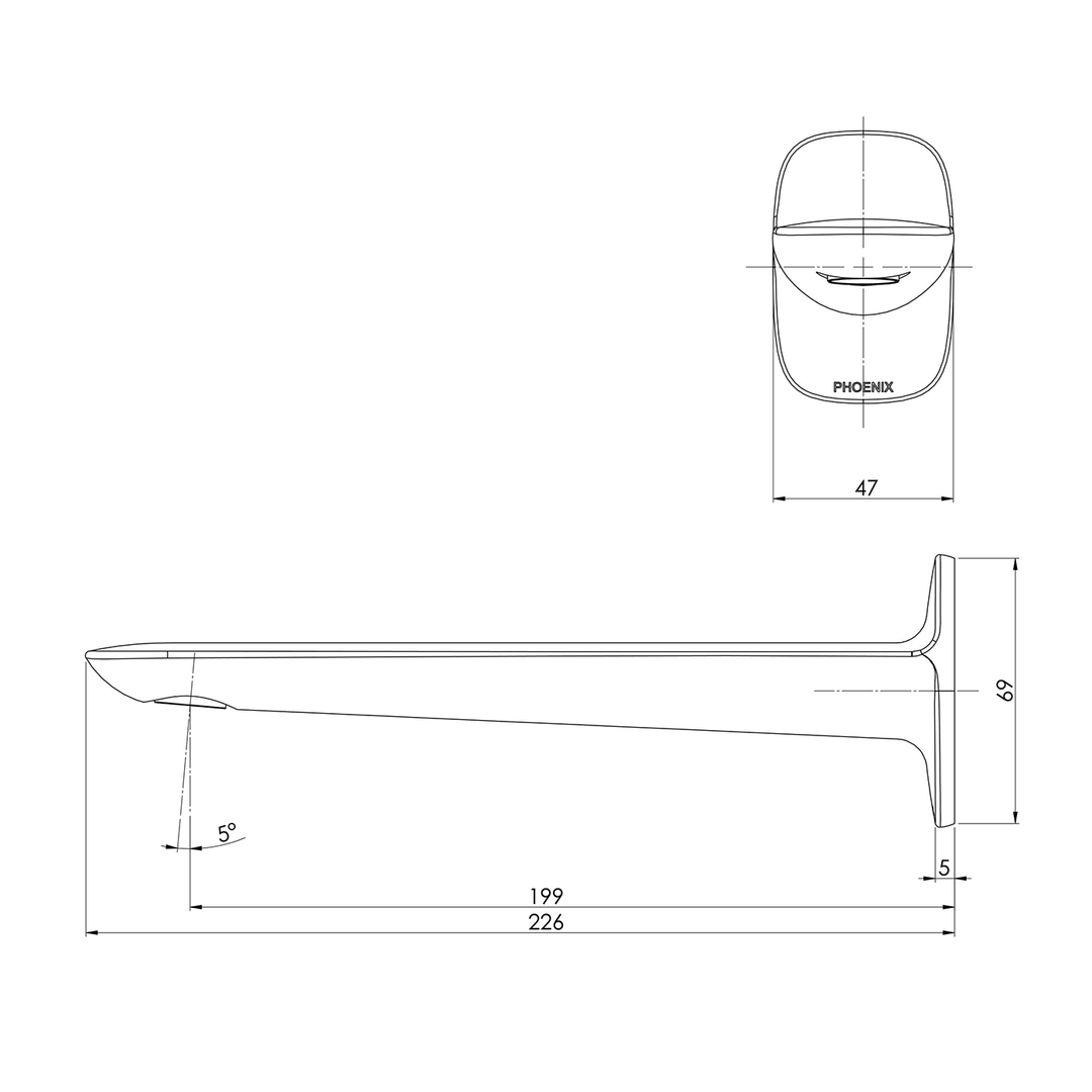 Nuage Wall Outlet Spout 200mm