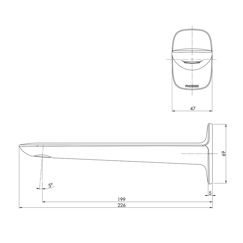 Nuage Wall Outlet Spout 200mm