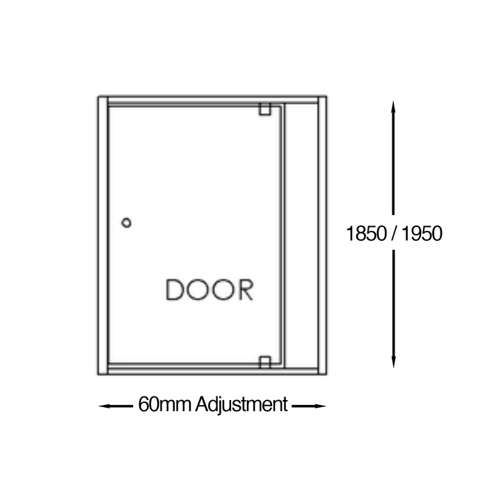 Optima 6mm Semi-Frameless Pivot Door Shower Screen 1950mm High