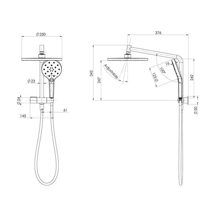 Ormond LuxeXP Compact Twin Shower