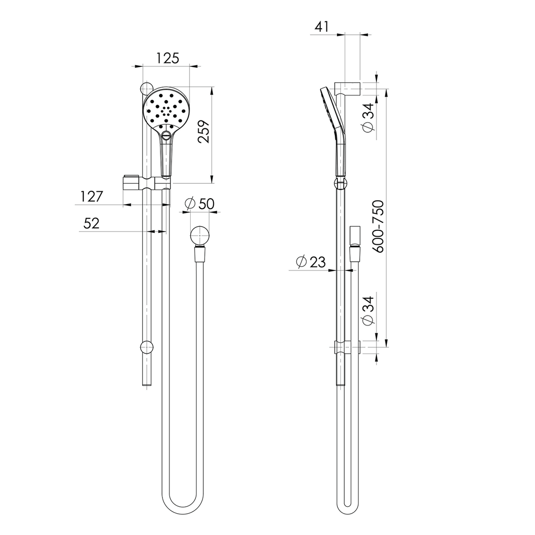 Ormond LuxeXP Sliding Shower Rail