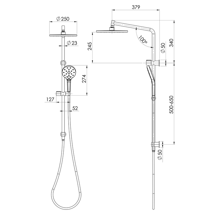 Ormond LuxeXP Twin Shower Rail