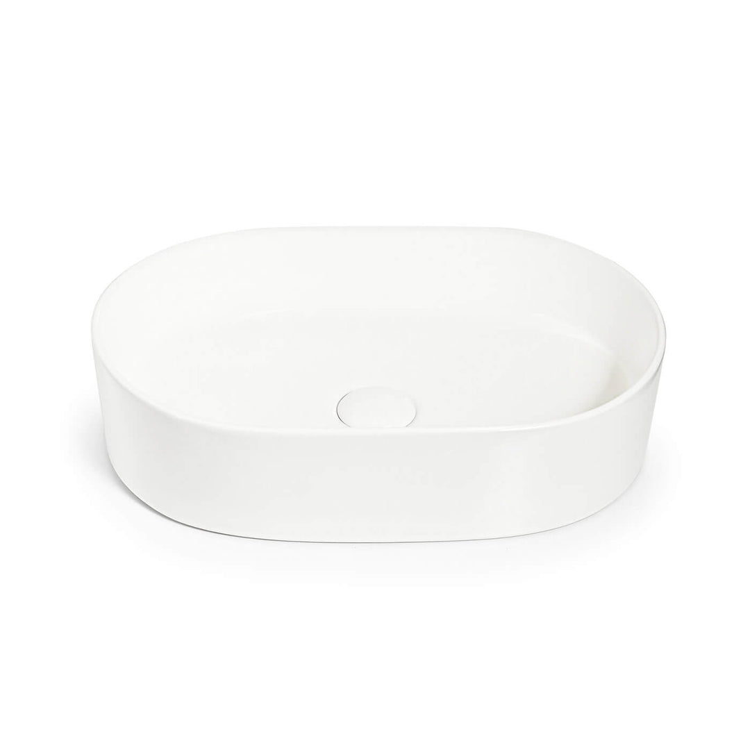 Oslo Pill LUX Oval Above Counter Ceramic Basin 500mm