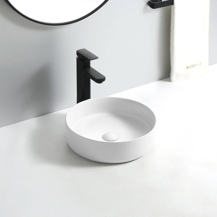 Oslo Round Circle Above Counter Ceramic Basin 360mm