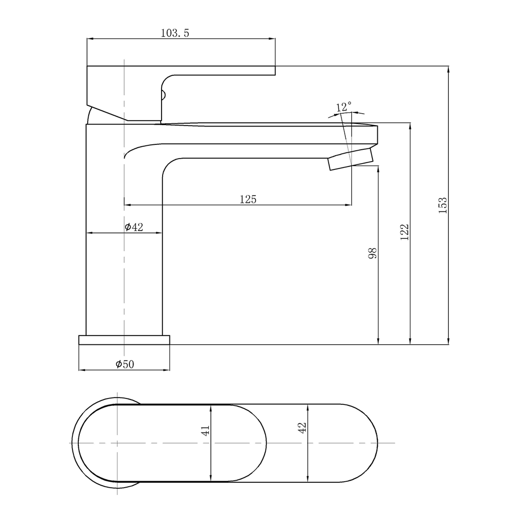 Oval Handle Round Short Basin Mixer