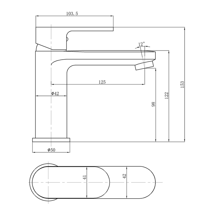 Oval Handle Round Short Basin Mixer