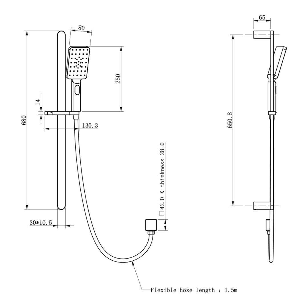 Kasten Oval Sliding Shower Rail System