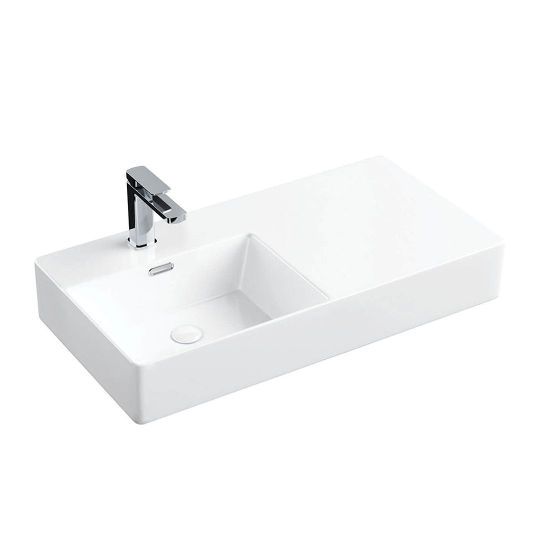 Petra Skew Wall Hung Ceramic Basin 800mm