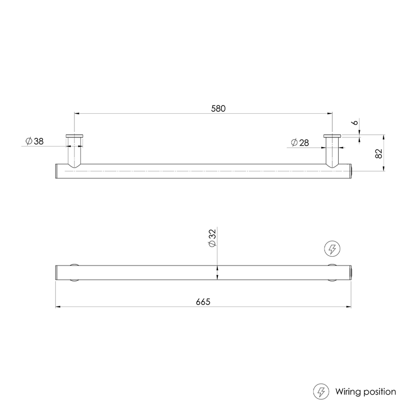 Phoenix Round Heated Vertical Towel Rail 600-800mm