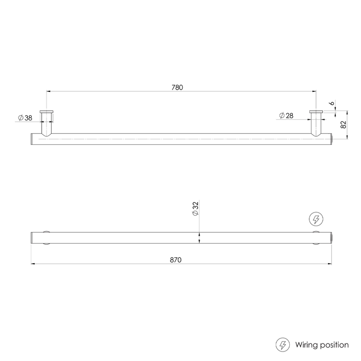 Phoenix Round Heated Vertical Towel Rail 600-800mm