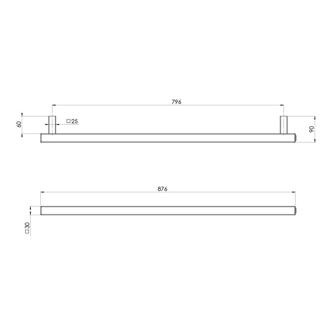 Phoenix Square Heated Vertical Towel Rail 600-800mm