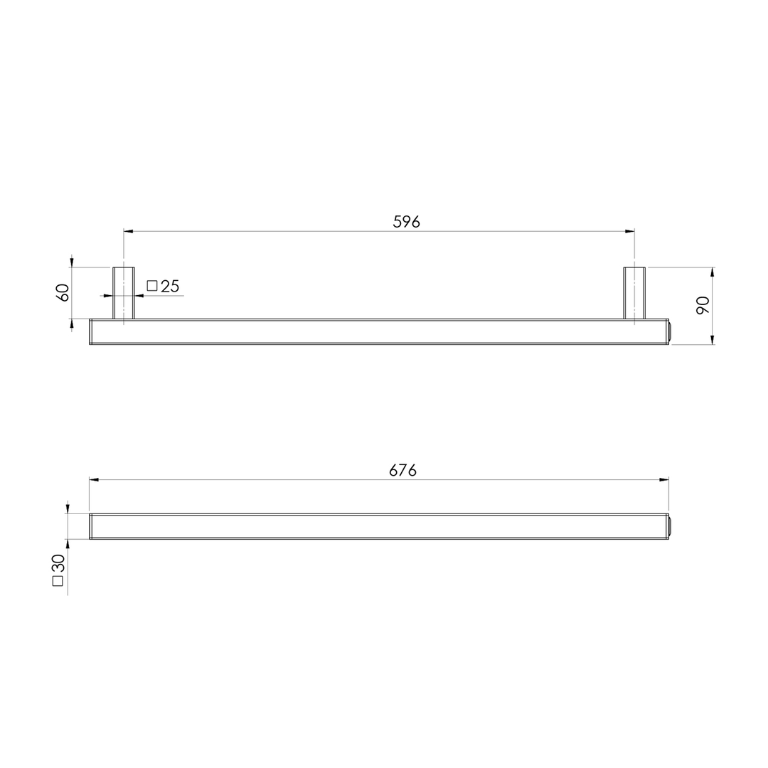 Phoenix Square Heated Vertical Towel Rail 600-800mm