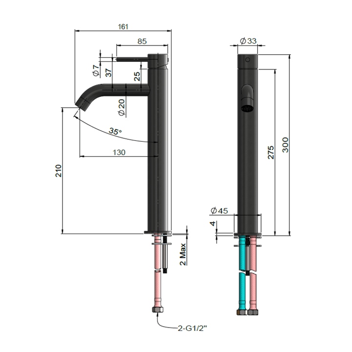 Piccola Tall Basin Mixer